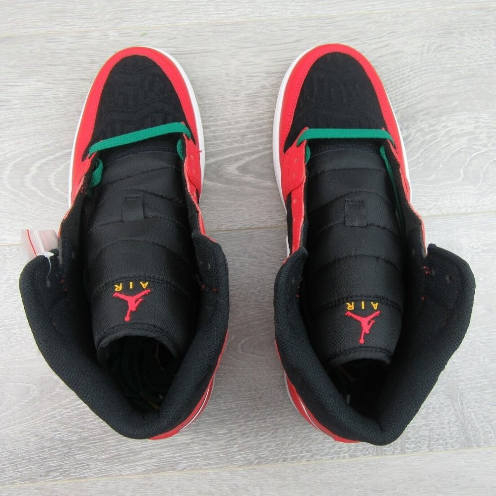 Air Jordan 1 Mid SE Christmas Black Red Sneakers Mens Size 14 NEW - Picture 9 of 16